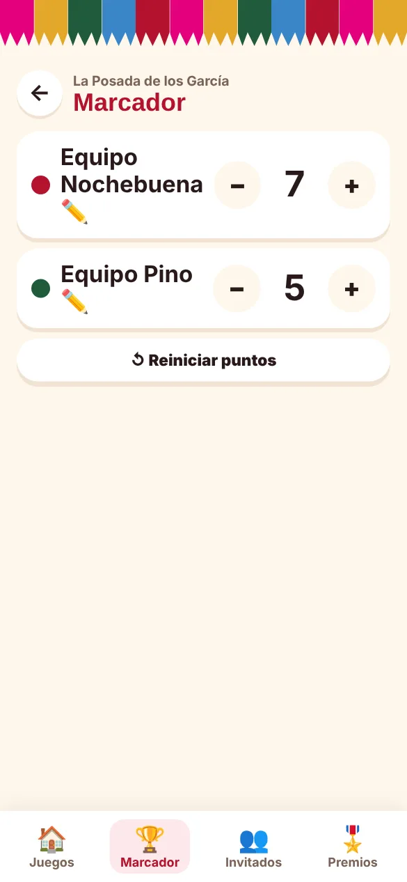 Marcador por equipos